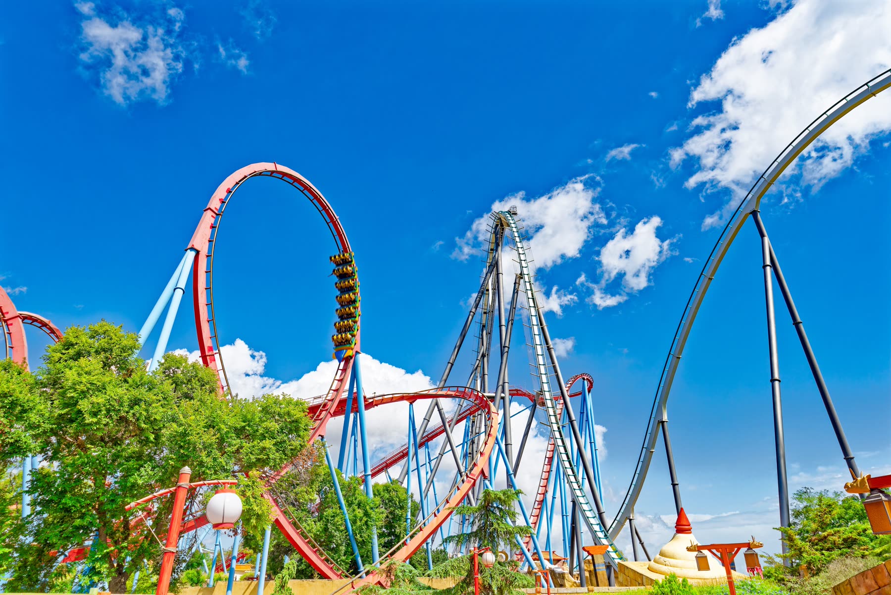 PortAventura World, Shambhala and Dragon Khan roller coasters