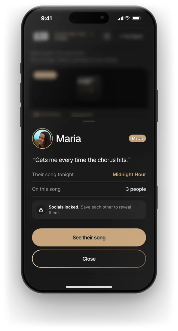 Maria profile with socials locked